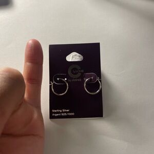 Sterling Silver Hoops Claires Luxe Hypoallergenic NWT